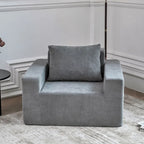 Poltrona d'Appoggio Moderna Grigia da 102 cm con Cuscino – Poltrona Imbottita
