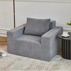 Poltrona d'Appoggio Moderna Grigia da 102 cm con Cuscino – Poltrona Imbottita