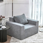 Poltrona d'Appoggio Moderna Grigia da 102 cm con Cuscino – Poltrona Imbottita