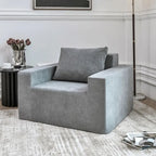 Poltrona d'Appoggio Moderna Grigia da 102 cm con Cuscino – Poltrona Imbottita