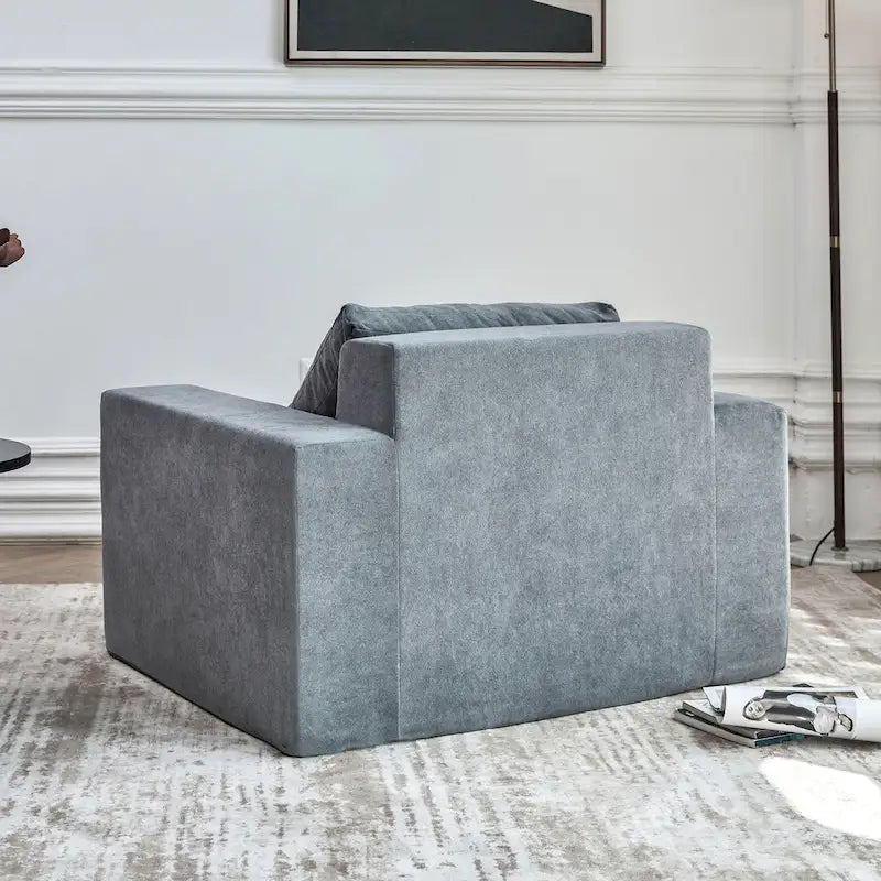 Poltrona d'Appoggio Moderna Grigia da 102 cm con Cuscino – Poltrona Imbottita