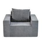 Poltrona d'Appoggio Moderna Grigia da 102 cm con Cuscino – Poltrona Imbottita