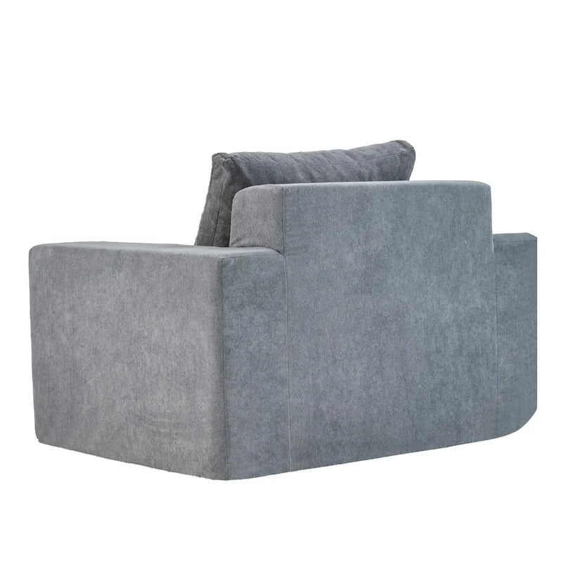 Poltrona d'Appoggio Moderna Grigia da 102 cm con Cuscino – Poltrona Imbottita