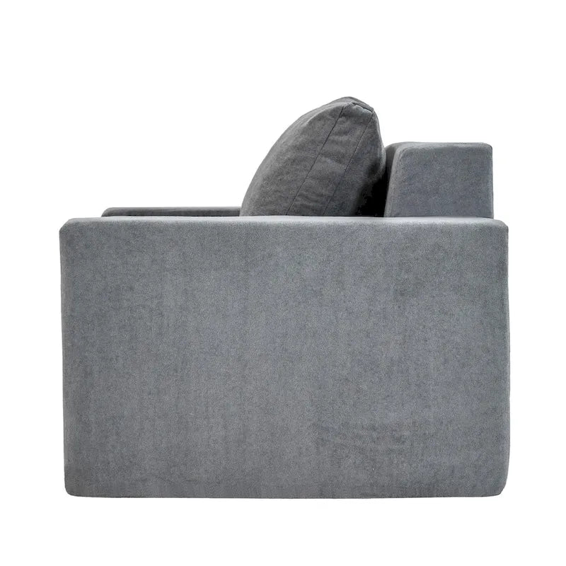 Poltrona d'Appoggio Moderna Grigia da 102 cm con Cuscino – Poltrona Imbottita