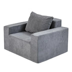 Poltrona d'Appoggio Moderna Grigia da 102 cm con Cuscino – Poltrona Imbottita