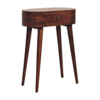 Tavolino Mini Consolle in Legno Massello Finitura Castagno – Tavolino d'Appoggio Artigianale per Ingresso