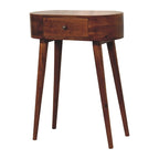 Tavolino Mini Consolle in Legno Massello Finitura Castagno – Tavolino d'Appoggio Artigianale per Ingresso