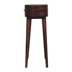 Tavolino Mini Consolle in Legno Massello Finitura Castagno – Tavolino d'Appoggio Artigianale per Ingresso
