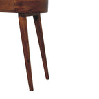 Tavolino Mini Consolle in Legno Massello Finitura Castagno – Tavolino d'Appoggio Artigianale per Ingresso