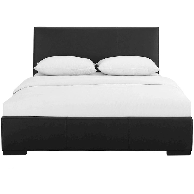 Letto King Size in Ecopelle Nera – Struttura Imbottita, Camera da Letto Moderna, Facile da Montare