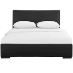 Letto King Size in Ecopelle Nera – Struttura Imbottita, Camera da Letto Moderna, Facile da Montare