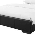 Letto King Size in Ecopelle Nera – Struttura Imbottita, Camera da Letto Moderna, Facile da Montare