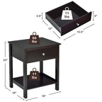 Set di 2 comodini moderni a 2 livelli con cassetto e ripiano aperto – Tavolini laterali da letto