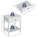 Set di 2 comodini moderni a 2 livelli con cassetto e ripiano aperto – Tavolini laterali da letto