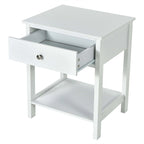 Set di 2 comodini moderni a 2 livelli con cassetto e ripiano aperto – Tavolini laterali da letto