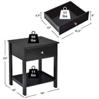 Set di 2 comodini moderni a 2 livelli con cassetto e ripiano aperto – Tavolini laterali da letto