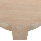Tavolino da caffè rotondo a tamburo da 35" – Legno di mango a 3 gambe, finitura marrone naturale sabbiato
