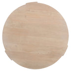 Tavolino da caffè rotondo a tamburo da 35" – Legno di mango a 3 gambe, finitura marrone naturale sabbiato