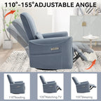 Poltrona reclinabile elettrica ergonomica marrone con funzione girevole, a dondolo e porte USB – Sedia da soggiorno