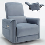 Poltrona reclinabile elettrica ergonomica marrone con funzione girevole, a dondolo e porte USB – Sedia da soggiorno