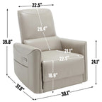 Poltrona reclinabile elettrica ergonomica marrone con funzione girevole, a dondolo e porte USB – Sedia da soggiorno