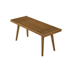 Panca da ingresso in legno massello stile Mid-Century da 41,3" – 16,5" L x 17,5" A, finitura naturale, seduta da corridoio