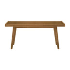 Panca da ingresso in legno massello stile Mid-Century da 41,3" – 16,5" L x 17,5" A, finitura naturale, seduta da corridoio