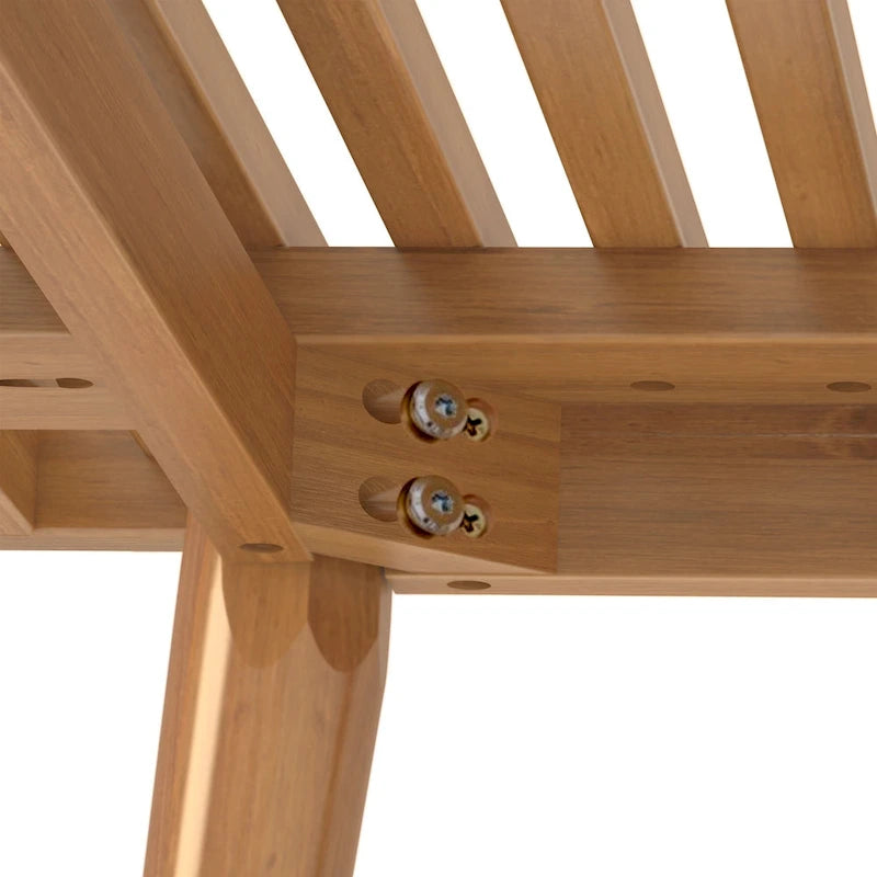Panca da ingresso in legno massello stile Mid-Century da 41,3" – 16,5" L x 17,5" A, finitura naturale, seduta da corridoio