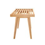 Panca da ingresso in legno massello stile Mid-Century da 41,3" – 16,5" L x 17,5" A, finitura naturale, seduta da corridoio