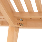 Panca da ingresso in legno massello stile Mid-Century da 41,3" – 16,5" L x 17,5" A, finitura naturale, seduta da corridoio