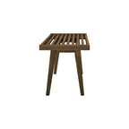 Panca da ingresso in legno massello stile Mid-Century da 41,3" – 16,5" L x 17,5" A, finitura naturale, seduta da corridoio