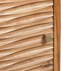 Comodino artigianale boho in legno di acacia – Finitura naturale, comodino con cassetto