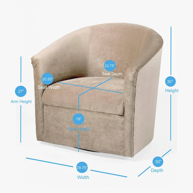 Poltrona girevole moderna in microfibra – Rotazione a 360°, Seduta imbottita
