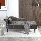Poltrona a Sdraio in Velluto 61 con 1 Cuscino e Rivestimento con Borchie