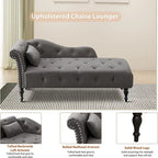 Poltrona a Sdraio in Velluto 61 con 1 Cuscino e Rivestimento con Borchie