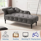 Poltrona a Sdraio in Velluto 61 con 1 Cuscino e Rivestimento con Borchie