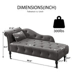 Poltrona a Sdraio in Velluto 61 con 1 Cuscino e Rivestimento con Borchie