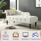 Poltrona a Sdraio in Velluto 61 con 1 Cuscino e Rivestimento con Borchie