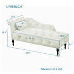 Poltrona a Sdraio in Velluto 61 con 1 Cuscino e Rivestimento con Borchie