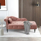 Poltrona a Sdraio in Velluto 61 con 1 Cuscino e Rivestimento con Borchie