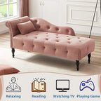 Poltrona a Sdraio in Velluto 61 con 1 Cuscino e Rivestimento con Borchie