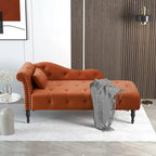 Poltrona a Sdraio in Velluto 61 con 1 Cuscino e Rivestimento con Borchie