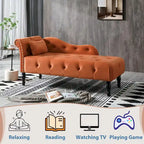 Poltrona a Sdraio in Velluto 61 con 1 Cuscino e Rivestimento con Borchie