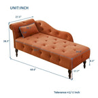 Poltrona a Sdraio in Velluto 61 con 1 Cuscino e Rivestimento con Borchie
