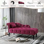 Poltrona a Sdraio in Velluto 61 con 1 Cuscino e Rivestimento con Borchie