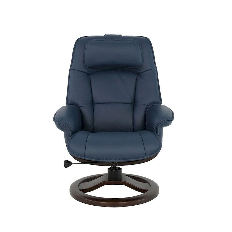 Poltrona reclinabile e poggiapiedi in pelle stile norvegese – Sedia ergonomica con poggiapiedi