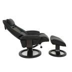 Poltrona reclinabile e poggiapiedi in pelle stile norvegese – Sedia ergonomica con poggiapiedi
