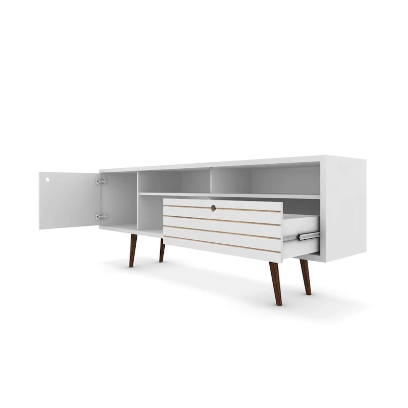 Consolle Mobile TV Moderno Mid-Century da 70,86 Pollici – Supporto TV con Ripiani Aperti