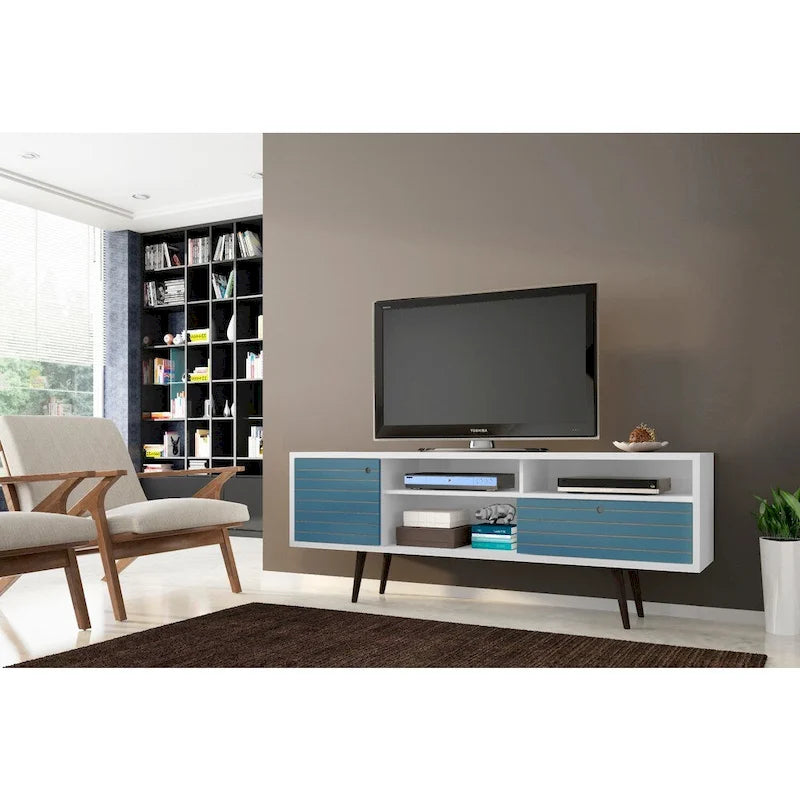 Consolle Mobile TV Moderno Mid-Century da 70,86 Pollici – Supporto TV con Ripiani Aperti