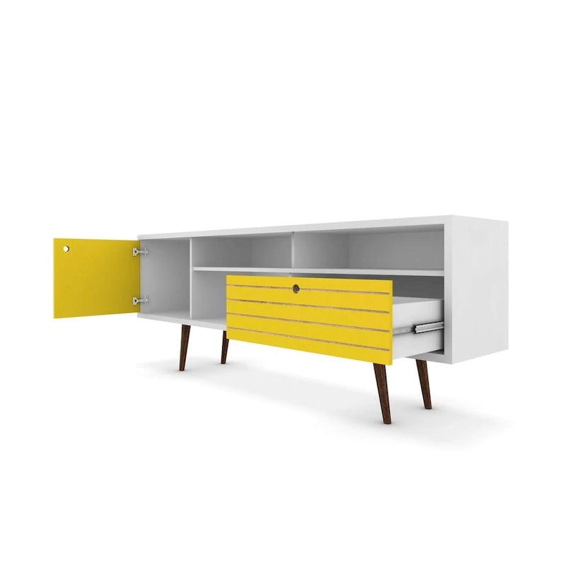 Consolle Mobile TV Moderno Mid-Century da 70,86 Pollici – Supporto TV con Ripiani Aperti